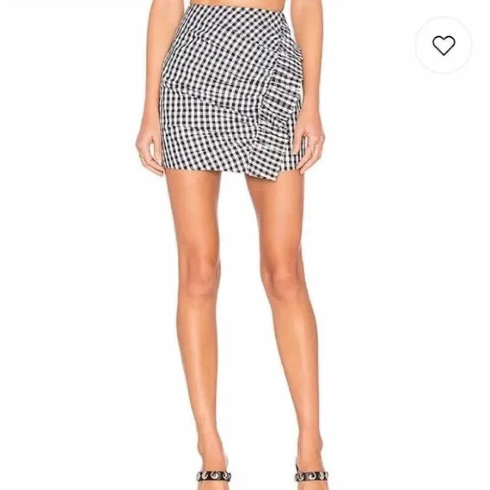 Lovers + Friends Gingham Ruffle Skirt - Size XS